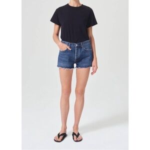 AGOLDE parker vintage cut off shorts caution dark wash denim jorts size 28